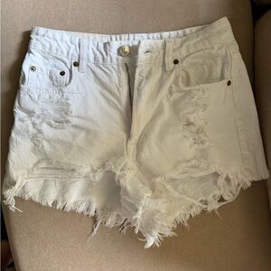Zara White Denim Shorts